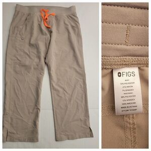 Figs Kade Cargo Scrub Pants Womens XL/P Petite Technical Collection Tan PO# 1553